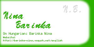 nina barinka business card